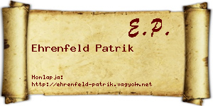 Ehrenfeld Patrik névjegykártya